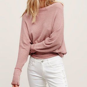 FREE PEOPLE NEW Dusty Rose Pink Oversized Crop Top